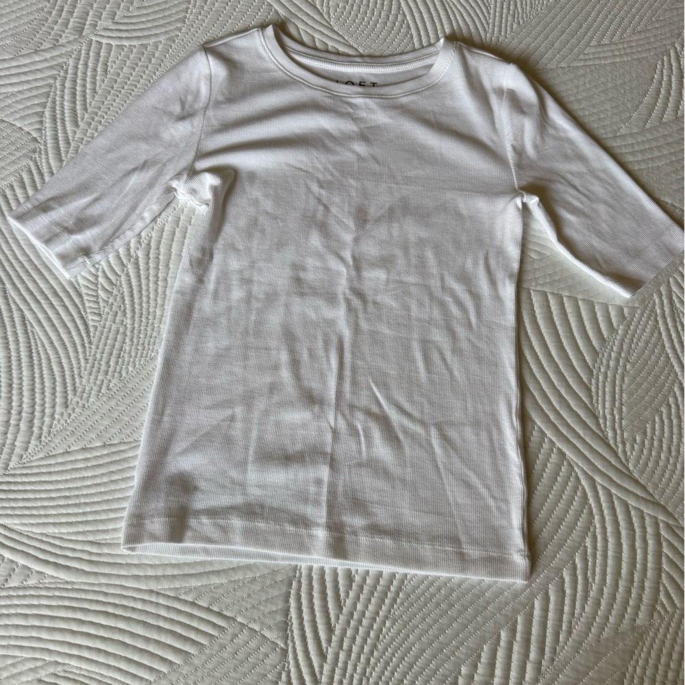 LOFT Women's White Short Sleeve Tee